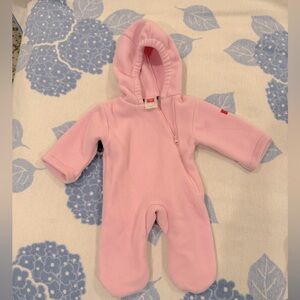 Widgeon Polartec Pink Fleece Hooded Baby Onesie